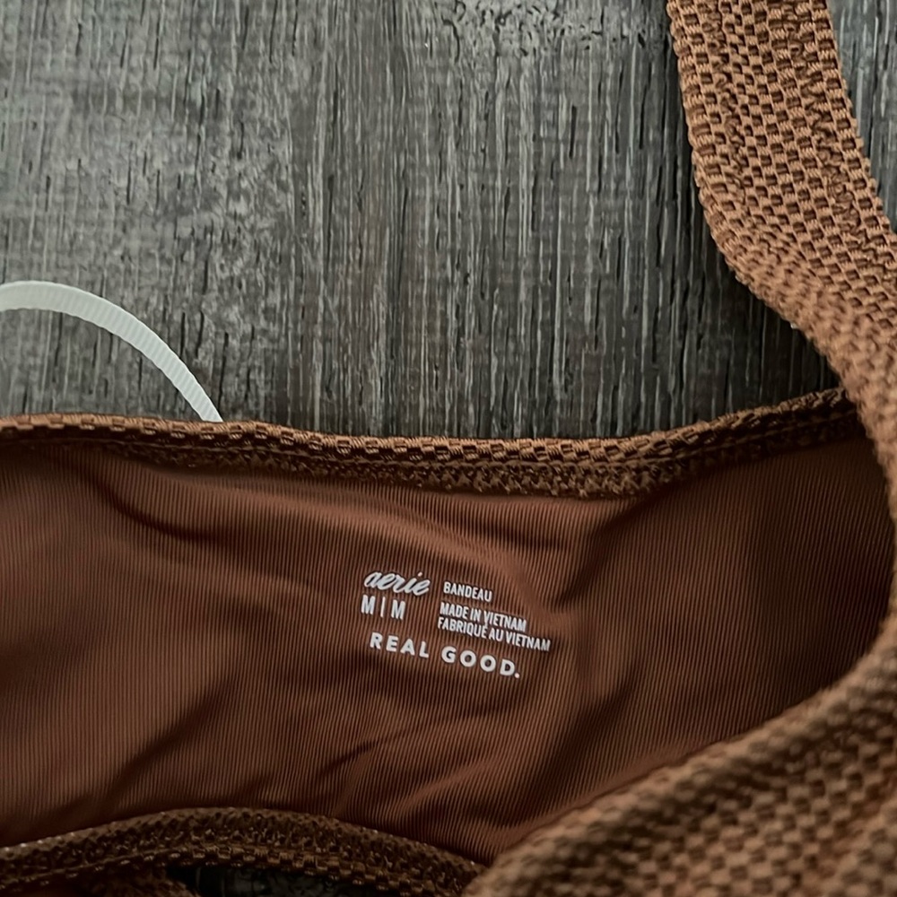 NWT Aerie textured one shoulder bikini swim top - Picture 2 of 4